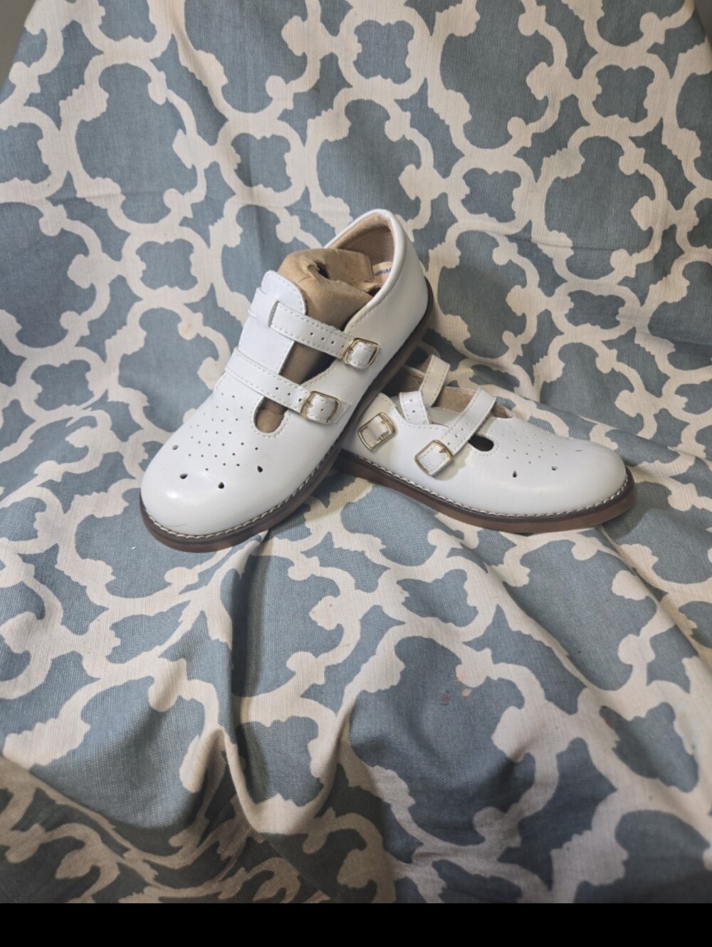 Footmates Danielle  White leather Mary Jane's church 1st communion 13.5 W